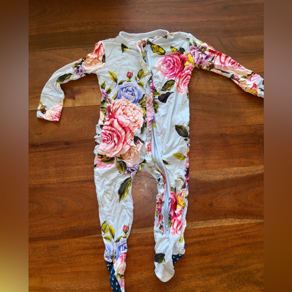 Posh Peanut floral zipper‎ pajamas